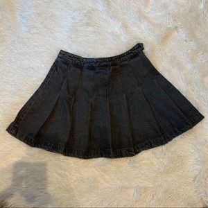 Pleated Denim Skirt